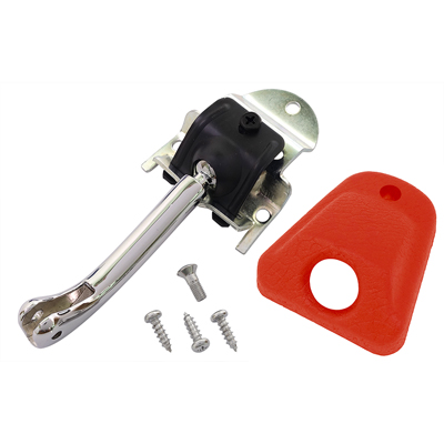 69-71 Interior Rear View Mirror Bracket, Deluxe, with Red Cover