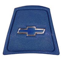 69-72 Chevrolet Horn Cap, Blue, Blue Bow Tie w/ Chrome Border