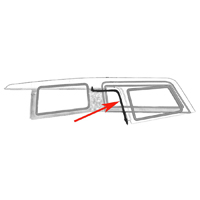 69-72 Blazer Door Glass to Roof Weatherstrip, Single Wall Top