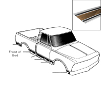 69-72 Front Lower Bed Molding, Shortbed, Woodgrain, RH