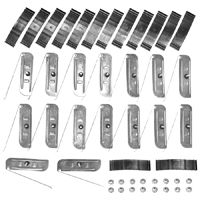 69-72 Complete Lower Side Molding Clip Kit, Longhorn, Adhesive & Screw in Type
