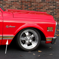 69-72 Blazer Rear Lower Fender Molding, Woodgrain, RH