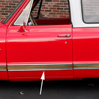 69-72 Blazer Lower Door Molding, Woodgrain, LH