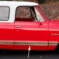 69-72 Blazer Lower Door Molding, Woodgrain, RH