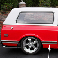 69-72 Blazer Lower Front Quarter Panel Molding, Black, RH