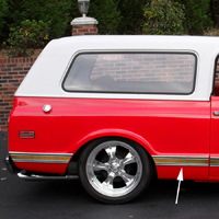 69-72 Blazer Lower Front Quarter Panel Molding, Woodgrain, RH