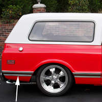 69-72 Blazer Lower Rear Quarter Panel Molding, Black, RH