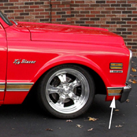 69-72 Blazer Front Lower Fender Molding, Woodgrain, RH