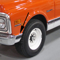 69-72 Suburban Front Lower Fender Molding, Black, LH