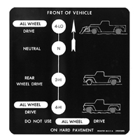 69-70 Blazer 4 X 4 Shift Pattern Decal, 3959395