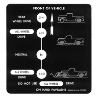 69-70 Suburban 4 X 4 Shift Pattern Decal, 3929159