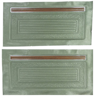 70-71 Door Panel Skins, Original Scroll Style, Metallic Green Vinyl, Pair