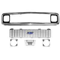 71-72 Chevrolet Grill Kit w/ Grill Emblem, Aluminum