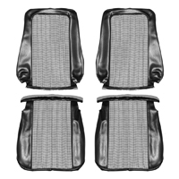 71-72 Pick-up Seat Cover Kit, Bucket, Houndstooth, Black w/ Black/ White Inserts