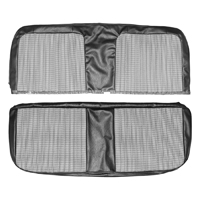 71-72 Suburban Front Seat Cover Kit, Bench, Black w/ Black/ White Houndstooth Inserts