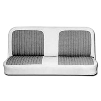 71-72 Suburban Front Seat Cover Kit, Bench, White w/ Black/ White Houndstooth Inserts