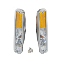 73-80 Custom Clear Front Side Marker Lights, Pair