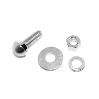 Chrome Bumper Bolt, High Dome W/ Nut Washer & Lock