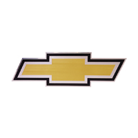 73-74 Chevrolet Truck Grill Emblem Metal Insert, Bow Tie, Chrome/Yellow
