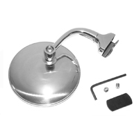 4 Inch Round Peep Mirror w/ Curved Chrome Arm