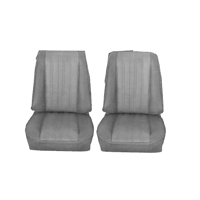 73-87 Blazer Front Low Back Buckets, Vinyl/Velour Seat Upholstery, Black/Silver
