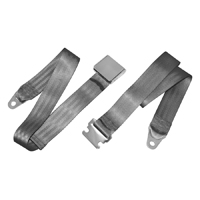 73-87 Universal Chrome Flip Seat Belts , Black, Hardware Included