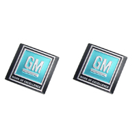 73-87 Truck Universal Seat Belt Buckle Emblems, GM Logo Pair