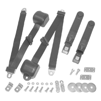 73-87 3-Point Seat Belt Set, Bucket Seats, Black