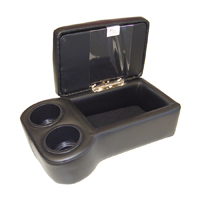 Black Vinyl Bench Seat Center Console