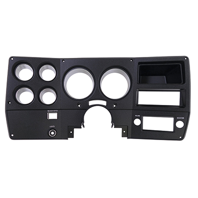 75-77 Dash Instrument Bezel, Black & Chrome, W/OUT AC