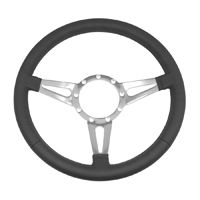67-81 Camaro Volante Steering Wheel, Black 3 Spoke With Slots