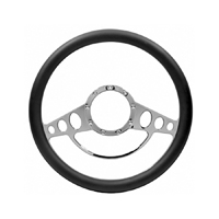 Black Retro Style Billet Aluminum Steering Wheel