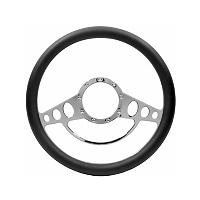 67-81 Camaro Black Leather Retro Billet Aluminum Steering Wheel