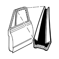73-80 Front Door Glass Channel, LH or RH, Reproduction
