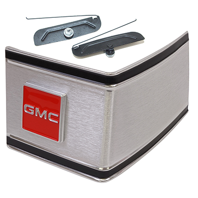 73-80 GMC Upper Rear Cab Molding with GMC Emblem, LH