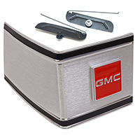 73-80 GMC Upper Rear Cab Molding with GMC Emblem, RH