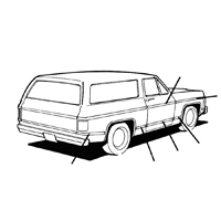 73-80 Blazer Side Molding Upper Quarter Panel, RH