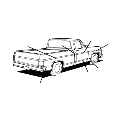 73-80 Upper Front Fender Molding, Aluminum & Black, RH