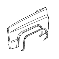 73-80 Front Wheel Opening Molding, Reproduction, LH
