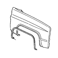 73-80 Front Wheel Opening Molding, Reproduction, RH