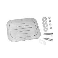 73-87 Ball Milled Top Fuel Filler Door, Polished Aluminum