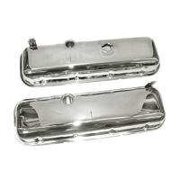 Original Style Big Block Valve Covers With Drippers, Chrome, W/ Baffle