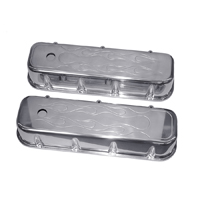 Polished Aluminum Valve Covers- Big Block W/ Flames