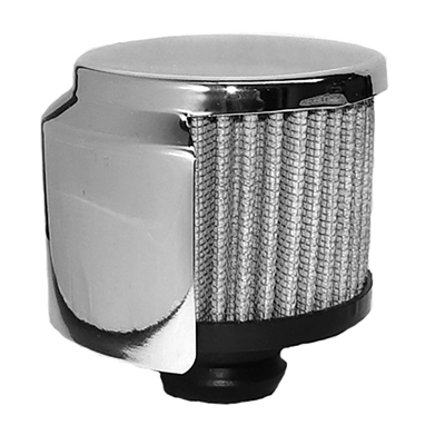 67-81 Camaro Chrome Breather Cap Universal Push In Washable Filt With Shield