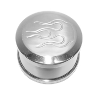 Polished Aluminum Push-In Breather Cap-Flame