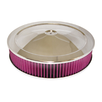 Chrome Air Cleaner W/ Recessed Base & 3 Washable Filters