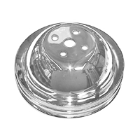 BB Double Groove Chrome Water Pump Pulley, W/ Short Water Pump
