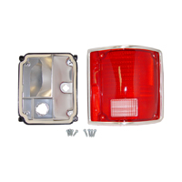 73-87 Fleetside RH Tail Light Assembly, Deluxe, Reproduction W/ Trim