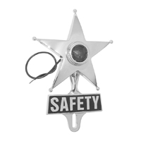 Chrome Safety Star W/ Light, Red
