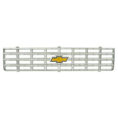 75-76 Chevrolet Grill, Silver with Foil Emblem Insert, Replacement
